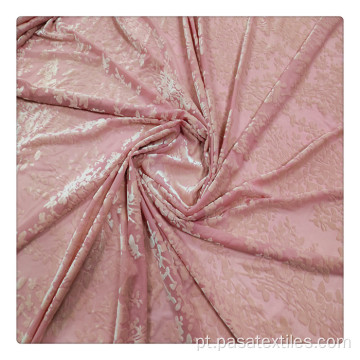 Flower Burnout Cor-de-rosa Seda de Veludo Tecido Alta-Graia Esmagado Tecido De Veludo Personalizado Tecido De Burnout